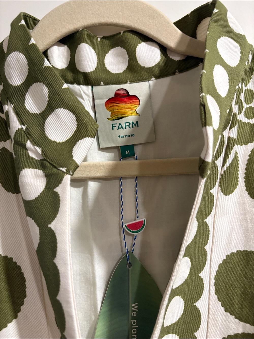 FARM Rio Palermo Buttoned Puff Sleeve Maxi Dress size Medium NWT - Picture 2 of 11